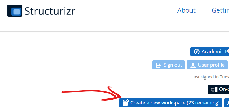 Create Workspace Button